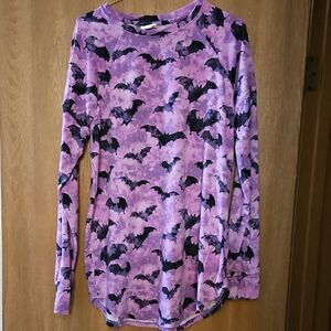 LuLaRoe Purple Bat Print Long Sleeve Tee